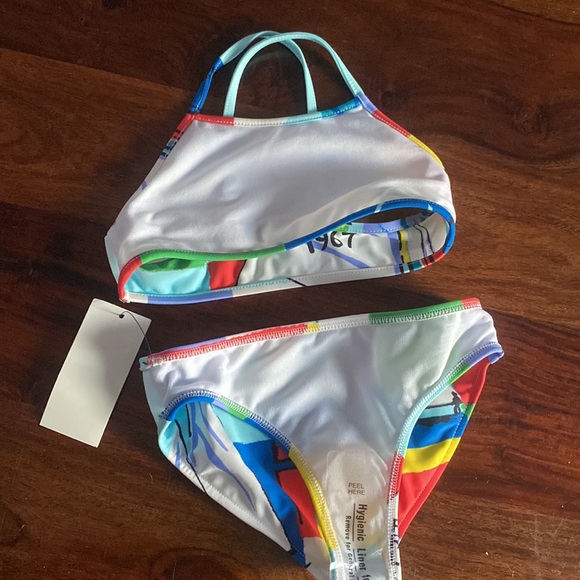 Polo Ralph Lauren Girls Multicolor Sailboat Two Piece Swimsuit - Picture 9 of 10